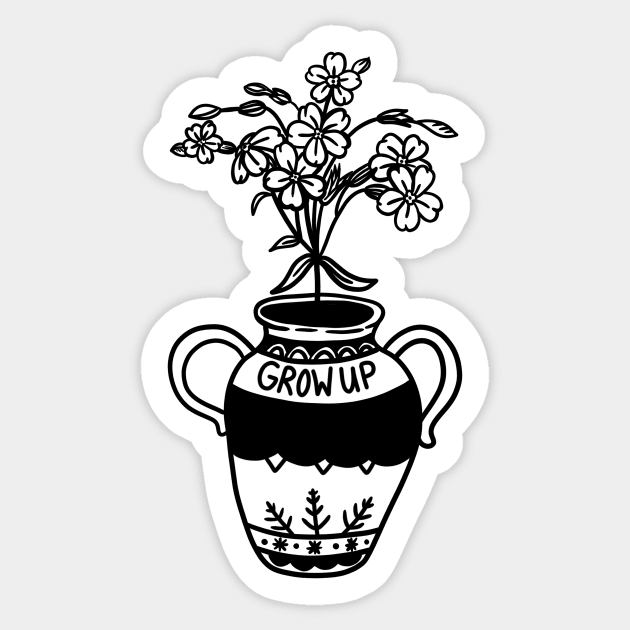 GROW UP Sticker by TriciaRobinsonIllustration